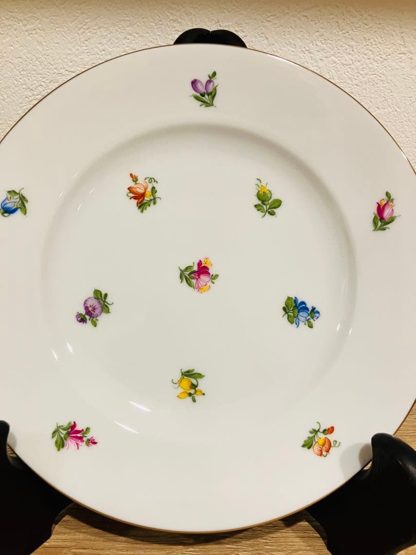 ★12月28日まで限定価格★アウガルテン　ケーキプレート　金縁　19cm 美品