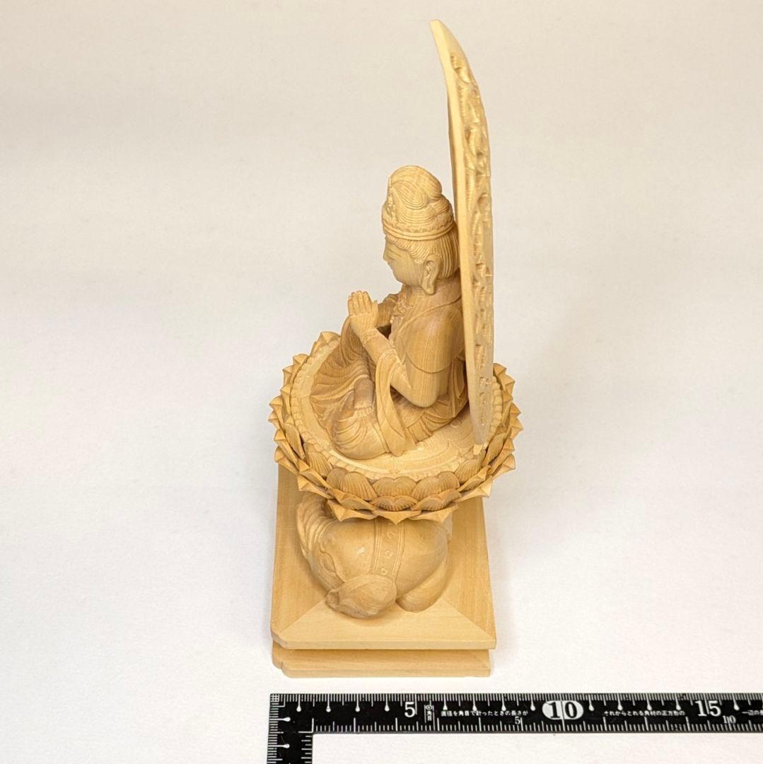 【セール・新品】 普賢菩薩　文殊菩薩　柘植　総高さ約21.5㎝　仏像