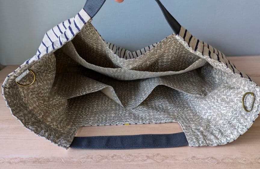 ミナペルホネンハンドメイドシャーリングバッグ（スイング、イエロー、特大）