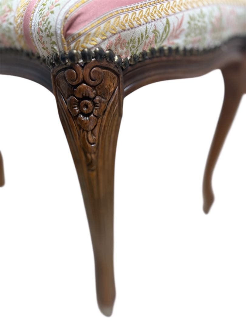 イタリア製 スツール チェア 椅子 猫脚 腰掛け ピンク