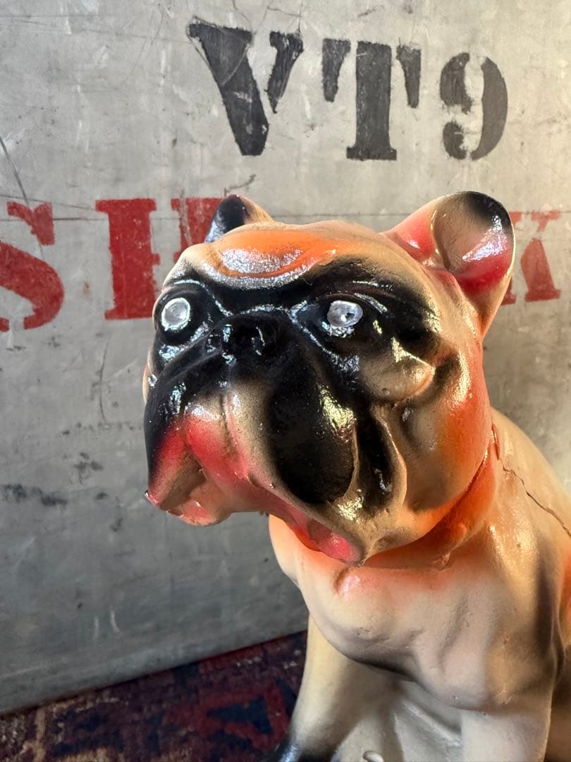 蔵*＊様 Vintage Chalkware Bulldog