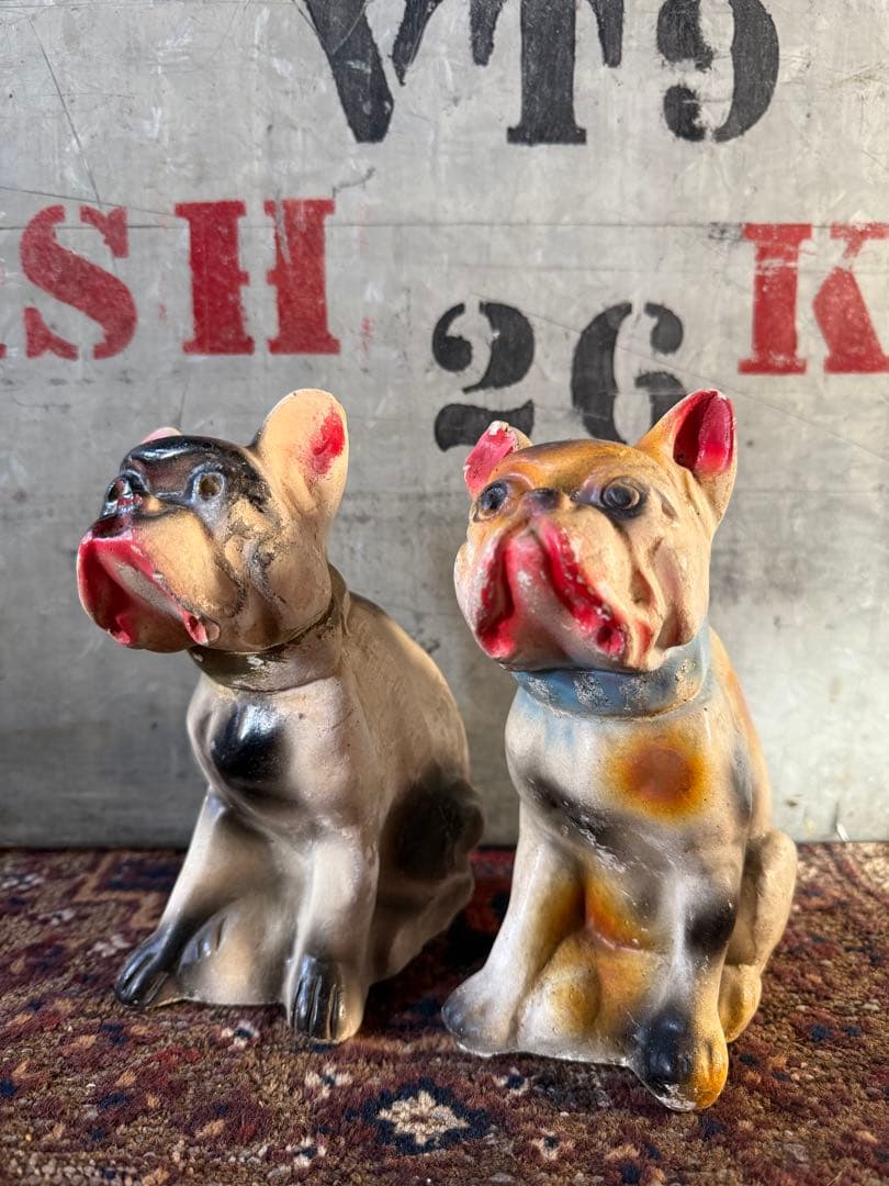 蔵*＊様 Vintage Chalkware Bulldog