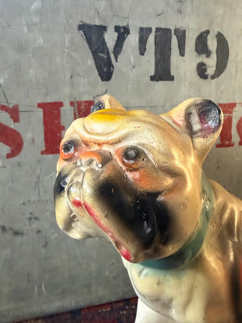 蔵*＊様 Vintage Chalkware Bulldog