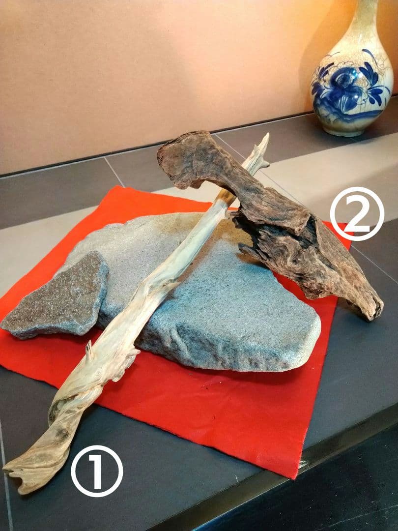 ♥【特大自然平石１３kg】＆【２種類流木】で♥インテリア・オブジェを更に豪華演出