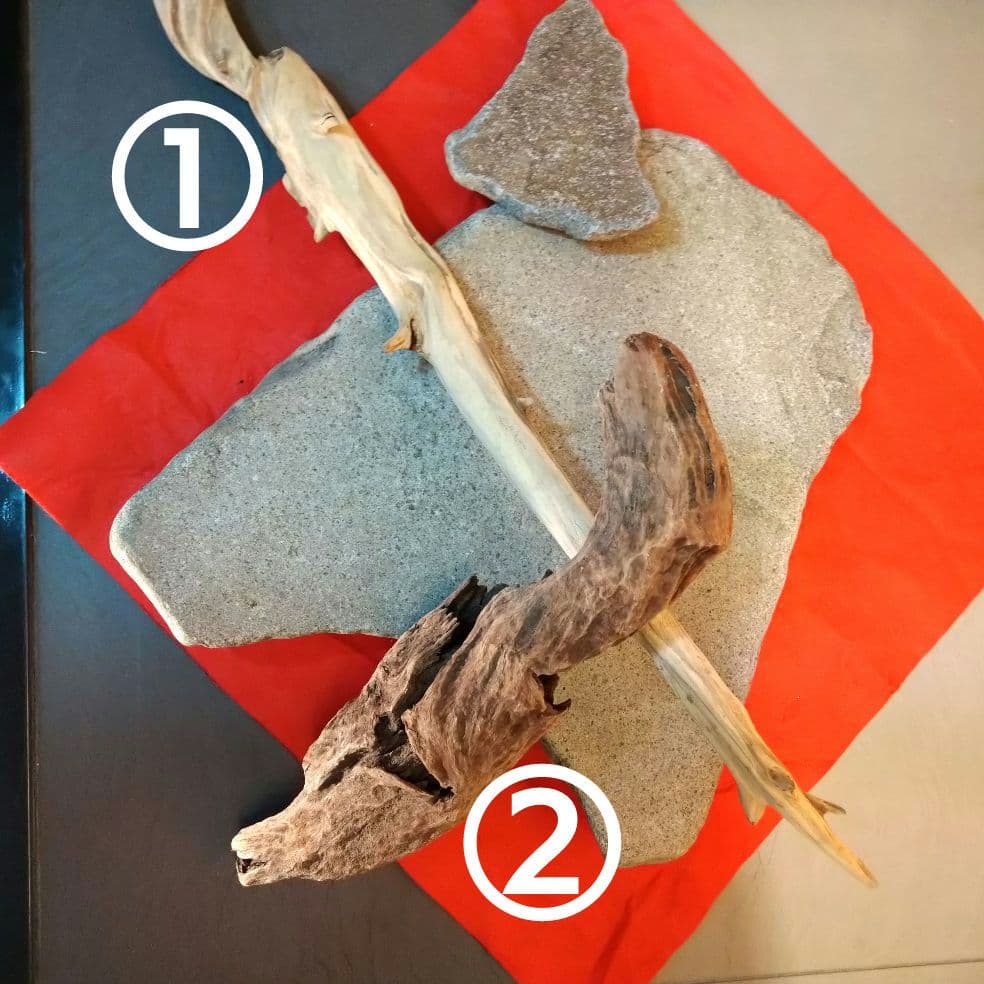 ♥【特大自然平石１３kg】＆【２種類流木】で♥インテリア・オブジェを更に豪華演出