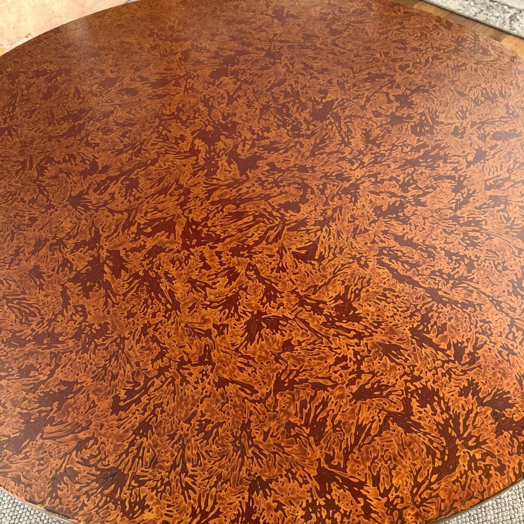 レトロ円卓ちゃぶ台　漆塗り　直径８７高さ３２