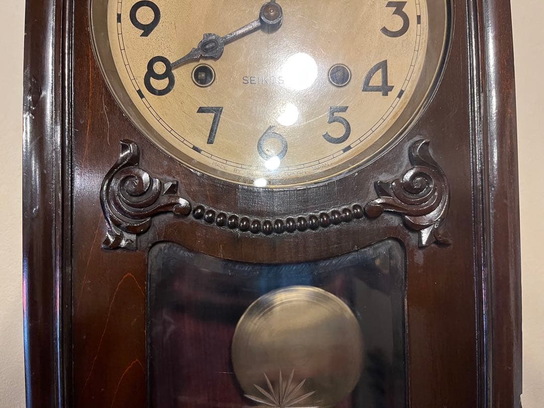 精工舎 柱時計 古時計 振り子 レトロ ゼンマイ ボンボン アンティーク