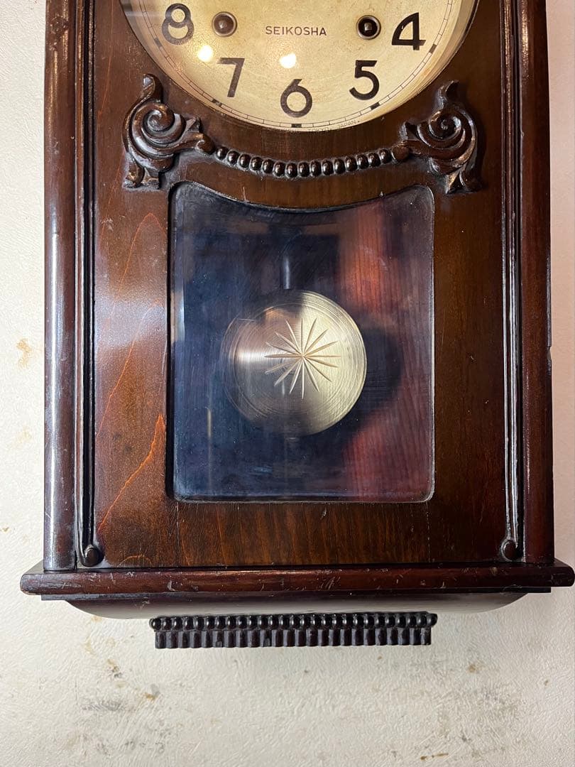 精工舎 柱時計 古時計 振り子 レトロ ゼンマイ ボンボン アンティーク