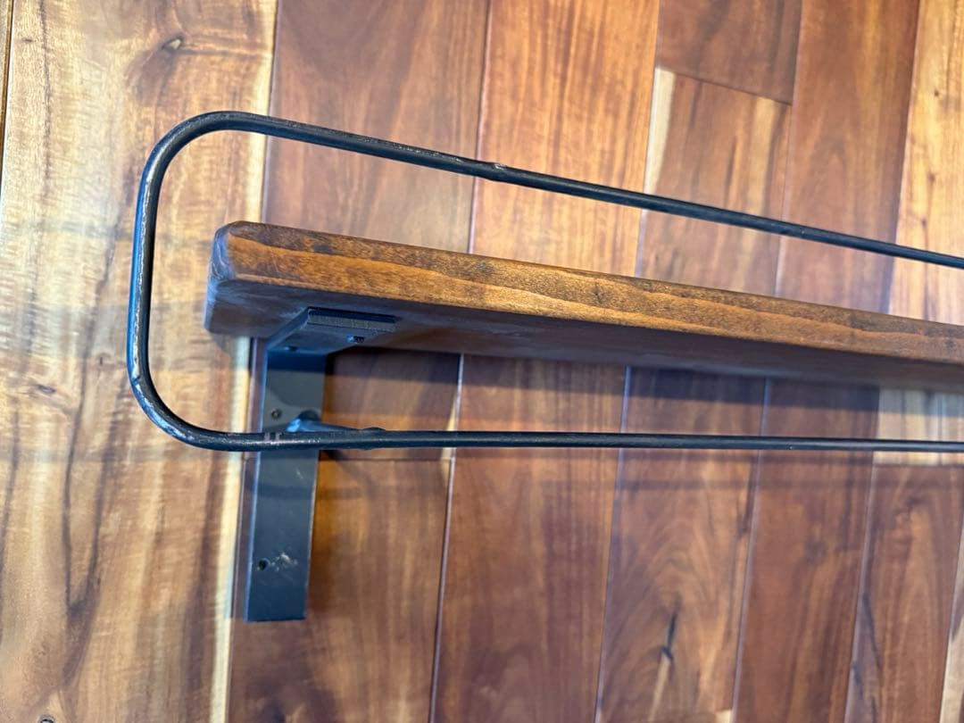 アンティーク風　棚板　アイアン金具付き
