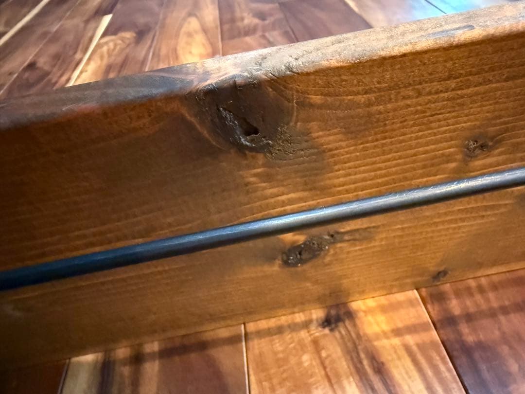 アンティーク風　棚板　アイアン金具付き