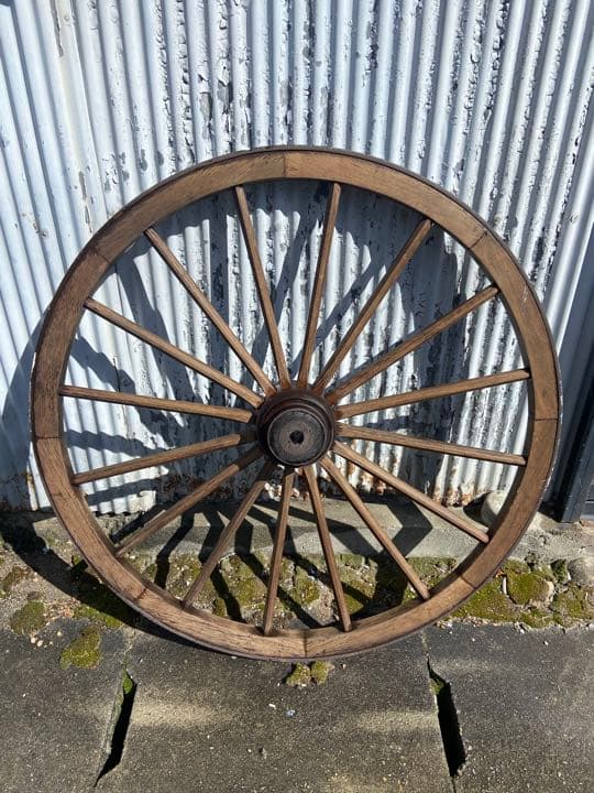 でかい木製車輪 アンティーク 90センチ