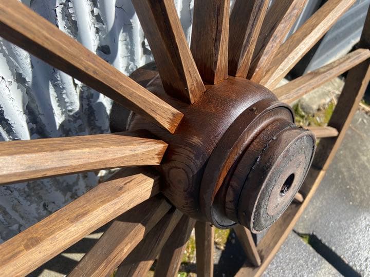 でかい木製車輪 アンティーク 90センチ