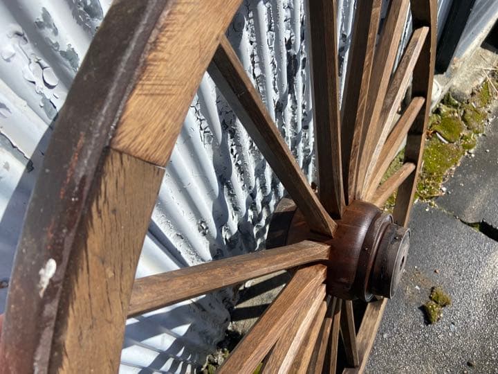 でかい木製車輪 アンティーク 90センチ