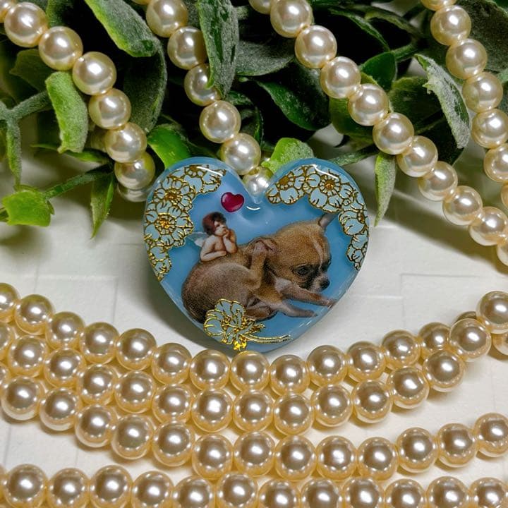 ゆきそら様 お取置きです。SALE❣️レジンヘアゴム チワワと天使No.705