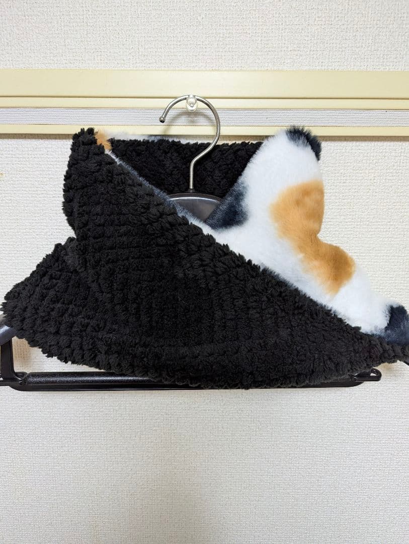 S-66　スヌード　ネックウォーマー　ハンドメイド　 三毛猫柄✖ブラックボア