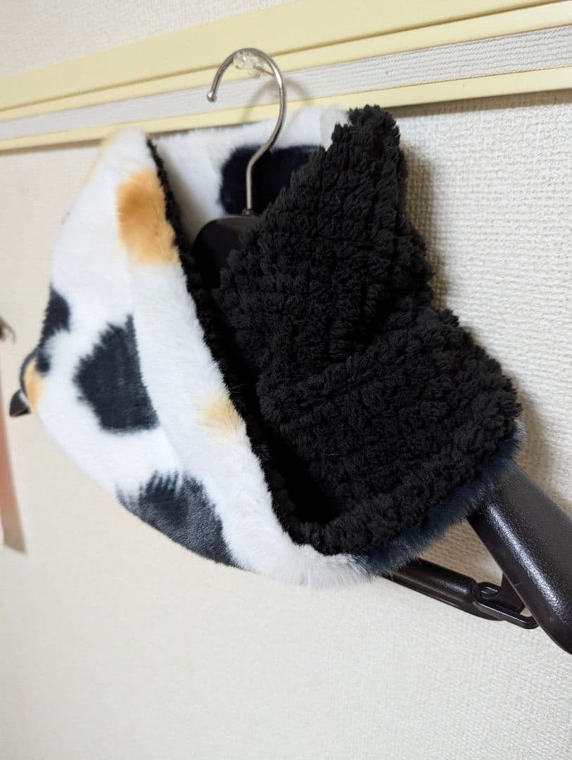 S-66　スヌード　ネックウォーマー　ハンドメイド　 三毛猫柄✖ブラックボア