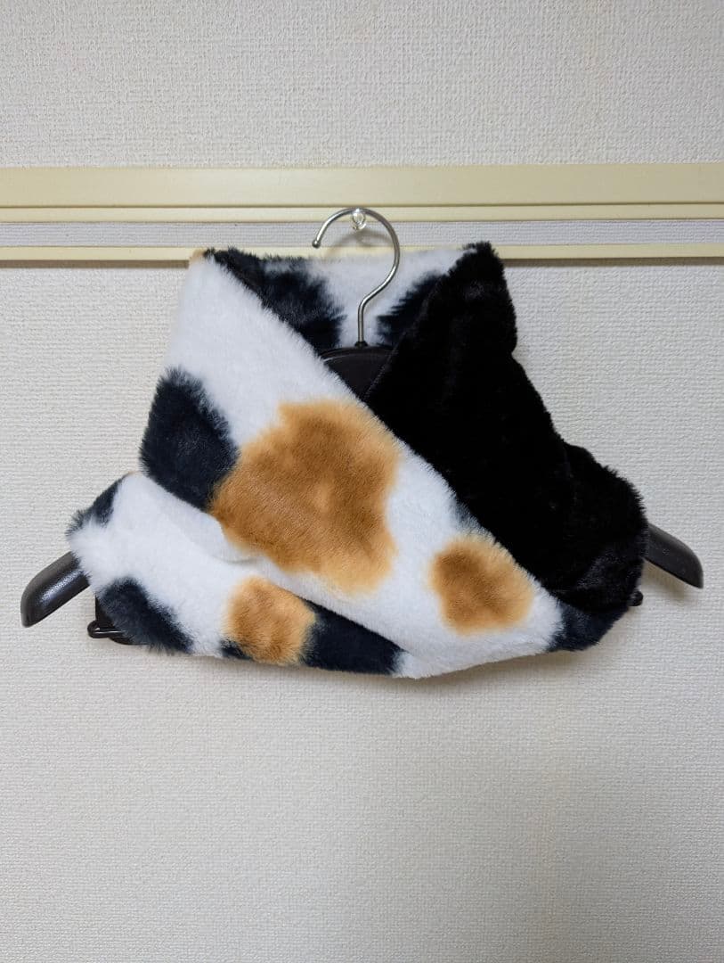 S-66　スヌード　ネックウォーマー　ハンドメイド　 三毛猫柄✖ブラックボア