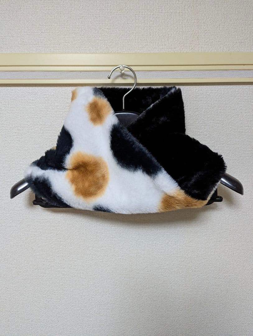 S-66　スヌード　ネックウォーマー　ハンドメイド　 三毛猫柄✖ブラックボア