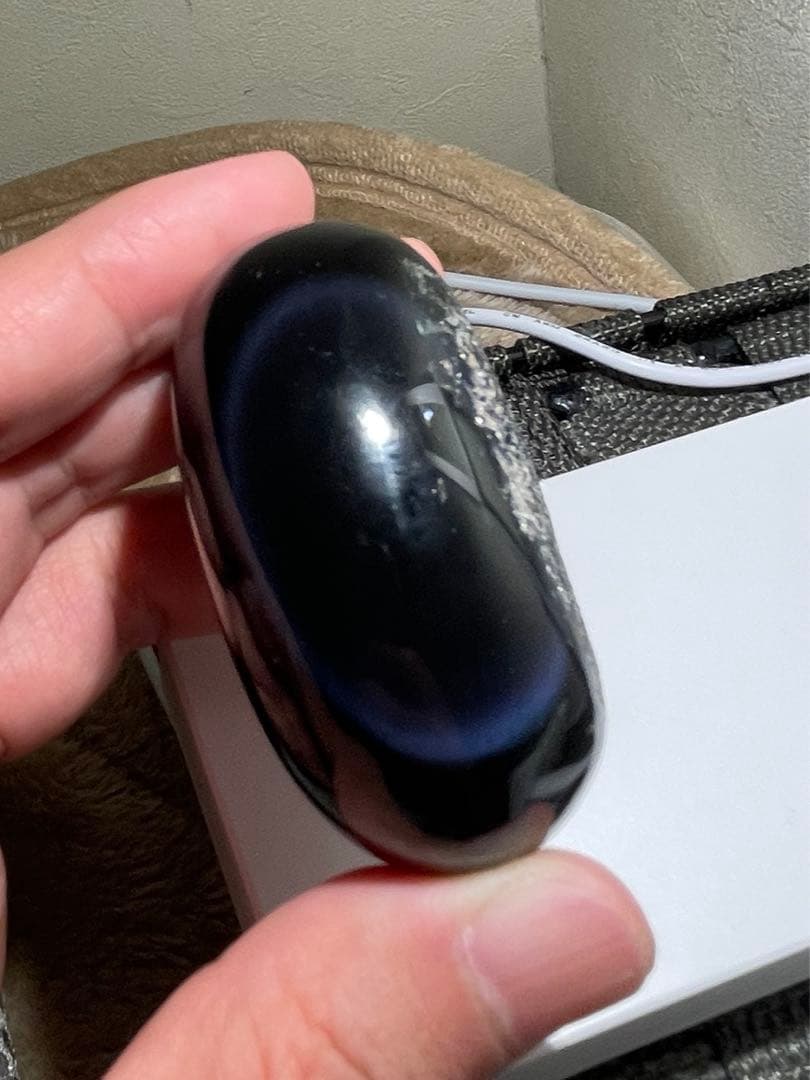研磨品　十勝石玲瓏　ブルーパープルシラー　ほぼ全面磨き　レインボーオブシディアン