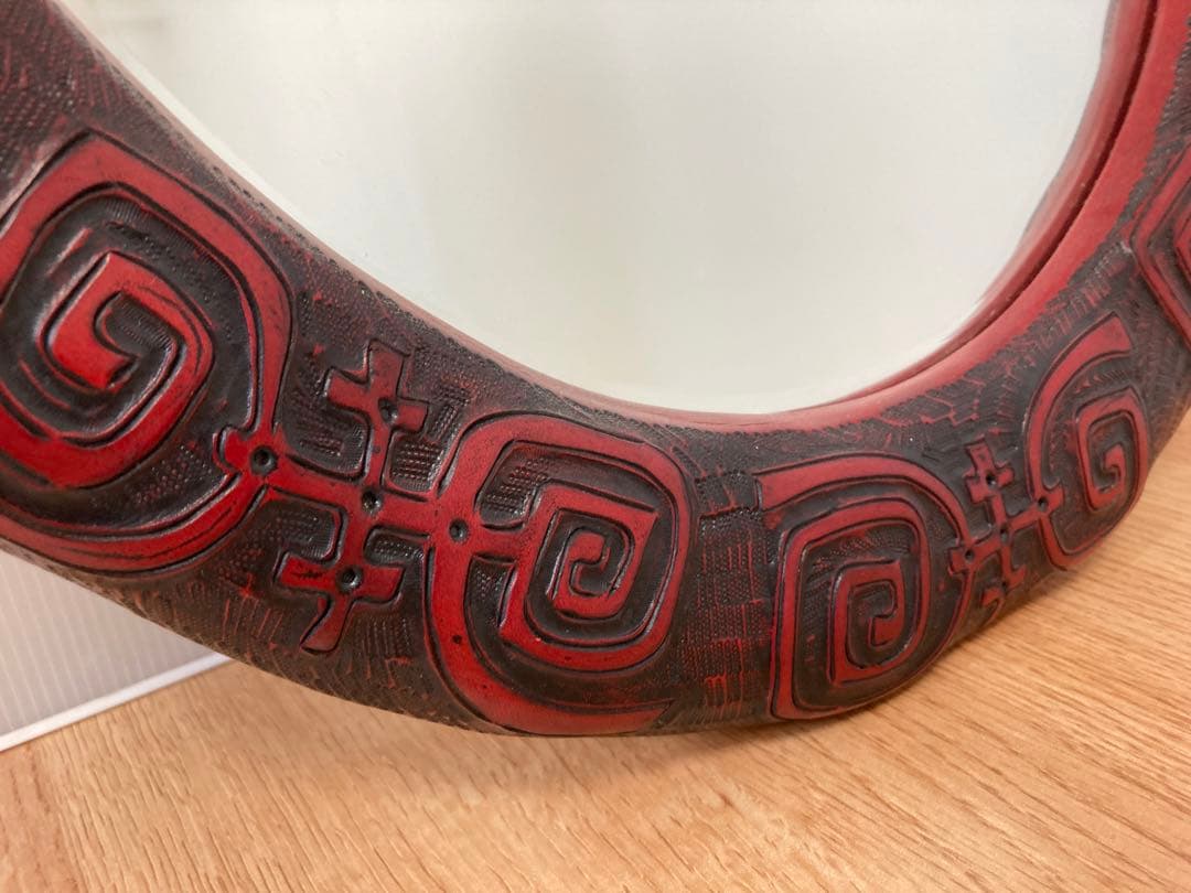 革製フレームウォールミラー