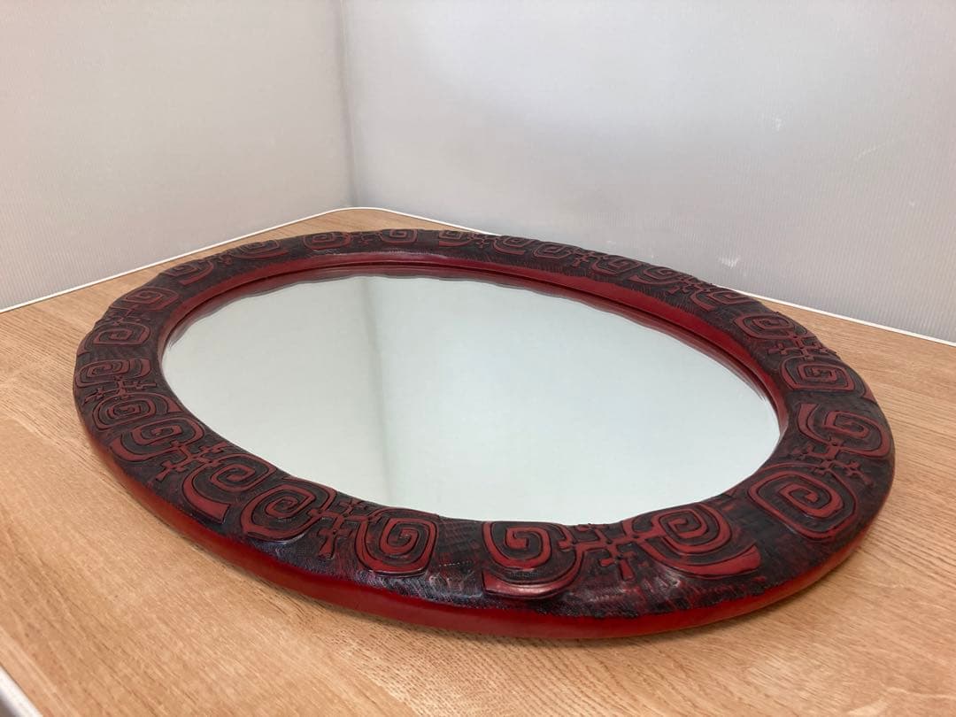 革製フレームウォールミラー