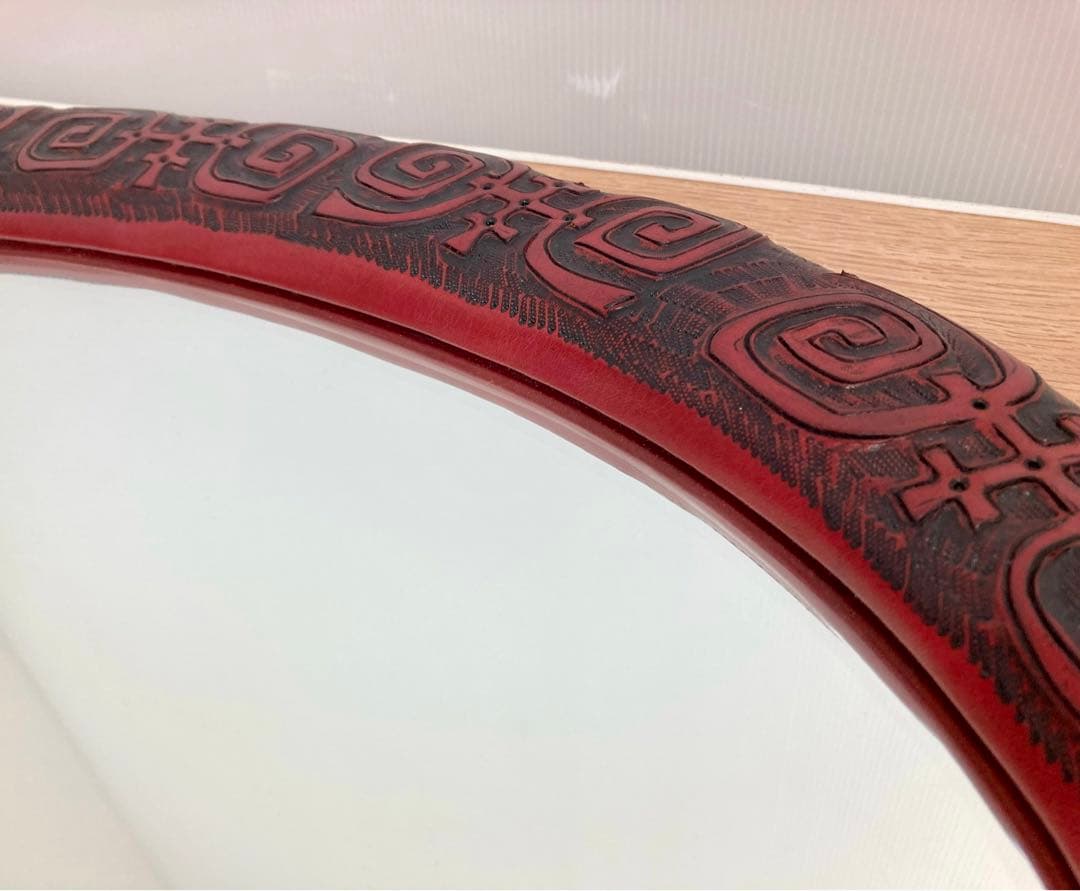 革製フレームウォールミラー