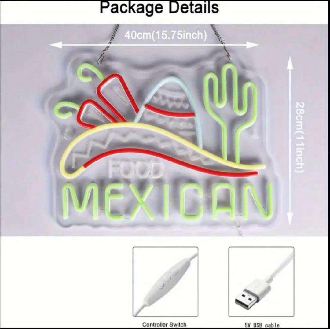 メキシカン ネオンライト LED 壁掛け カフェ風 インテリア照明