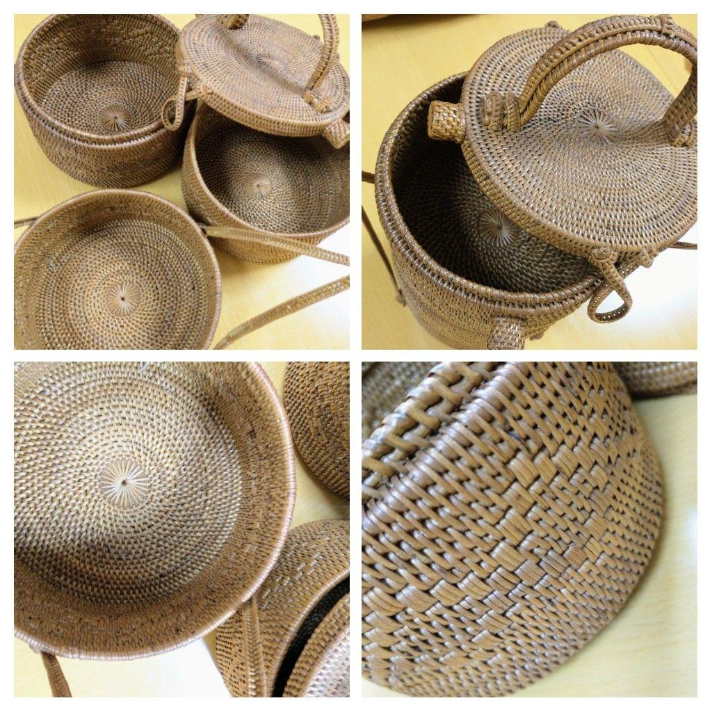 アタ　アトゥ　3段小物入れ　インドネシア製　バリリゾート　インテリア　ハンドル付