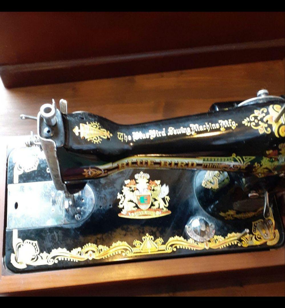 アンティークミシン電動クラシック足踏みインテリアにハンドメイドに高級感ある蓋付き