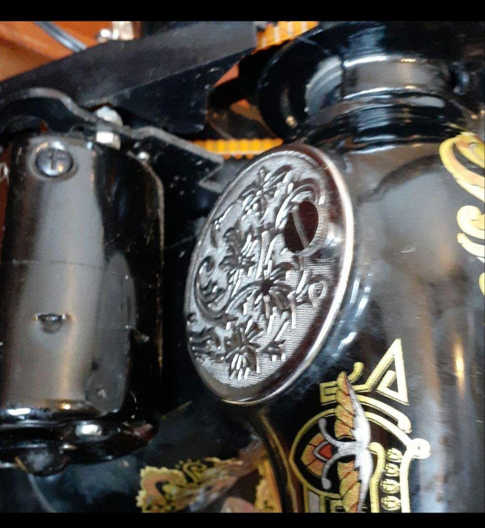 アンティークミシン電動クラシック足踏みインテリアにハンドメイドに高級感ある蓋付き