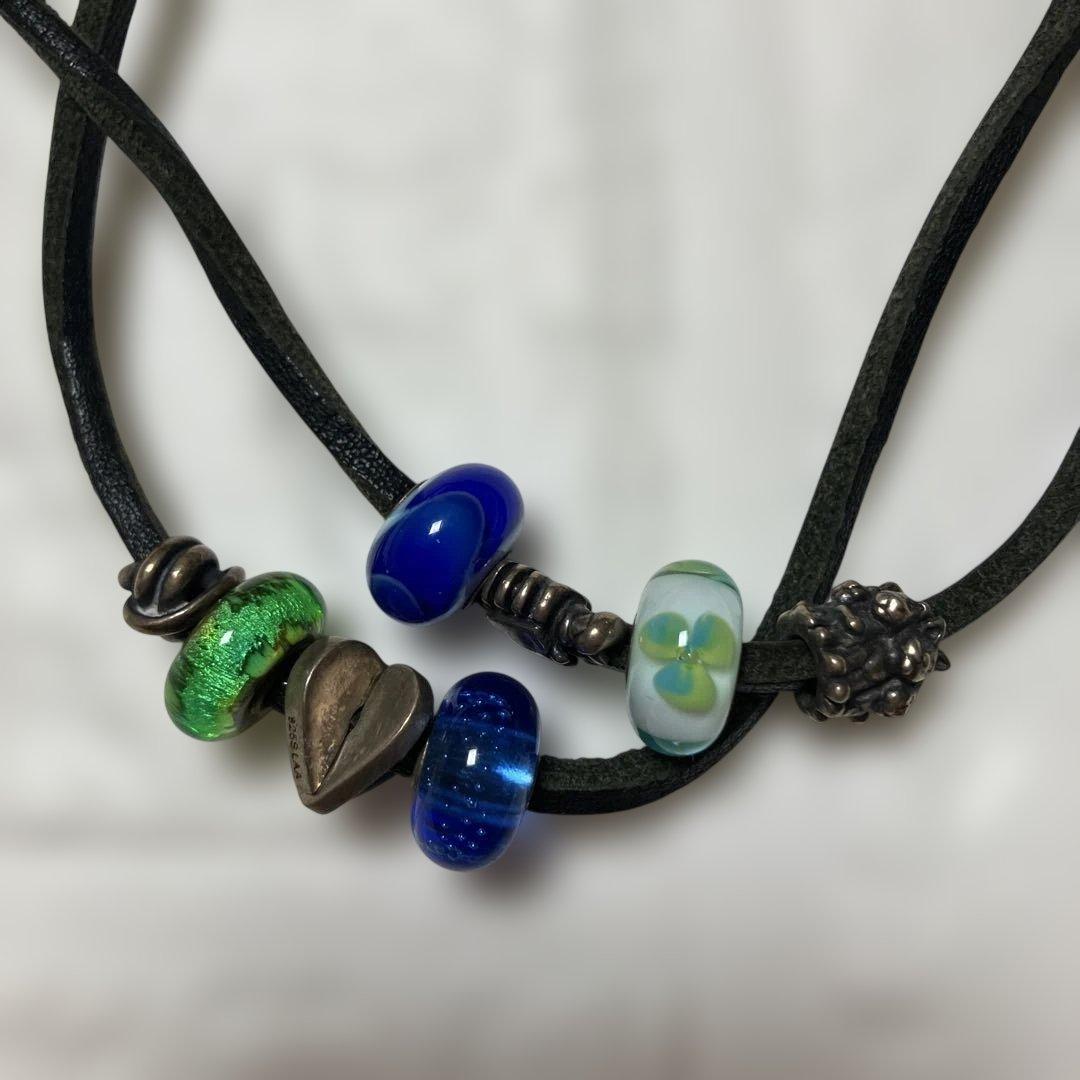 トロールビーズ　レザーチョーカー　ネックレス　ブレスレットにも可能