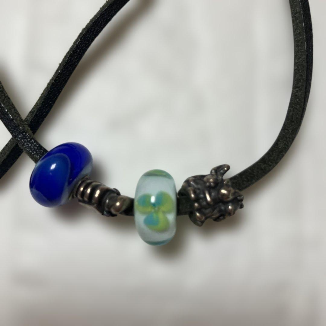 トロールビーズ　レザーチョーカー　ネックレス　ブレスレットにも可能