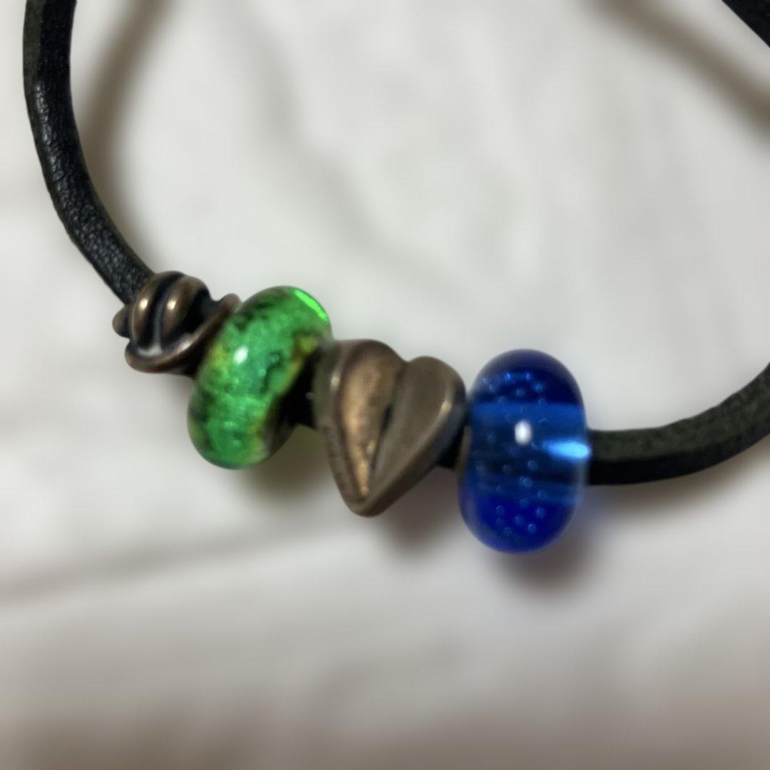トロールビーズ　レザーチョーカー　ネックレス　ブレスレットにも可能