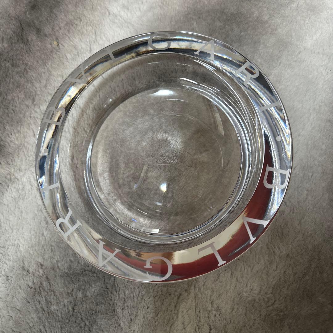 BVLGARI ガラスプレート 直径20cm ブルガリインテリア ラージサイズ