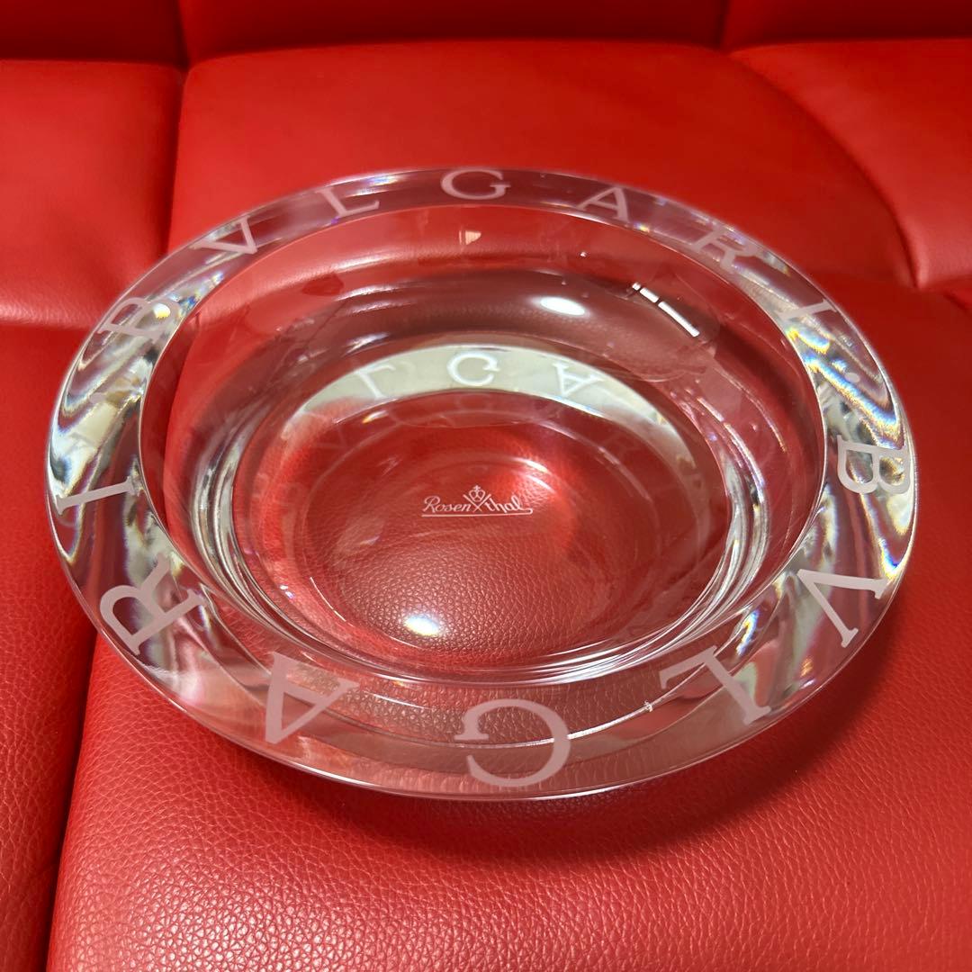 BVLGARI ガラスプレート 直径20cm ブルガリインテリア ラージサイズ