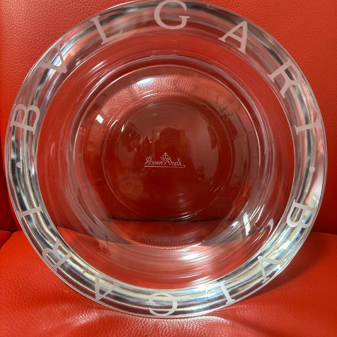 BVLGARI ガラスプレート 直径20cm ブルガリインテリア ラージサイズ