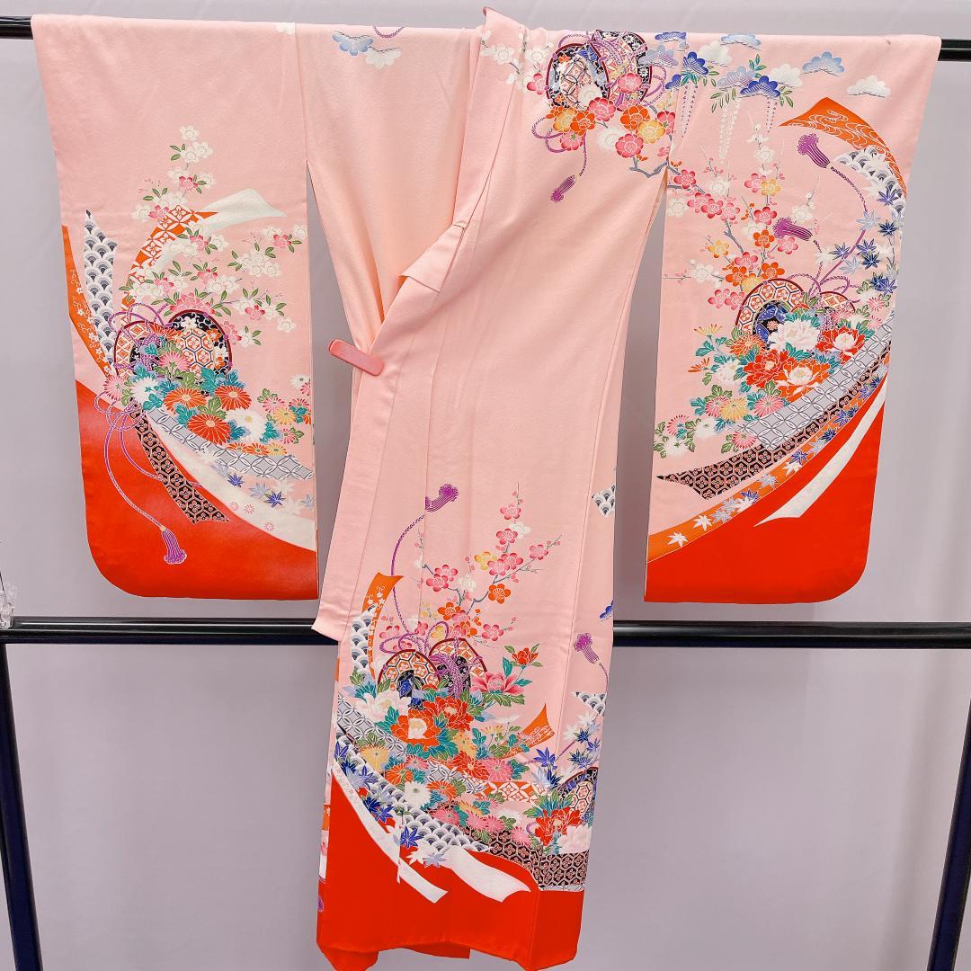 ★4037★ 子供着物 七五三 女の子 四つ身 襦袢付き