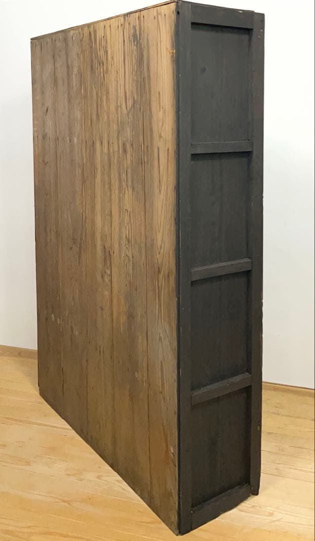 黒色　収納棚　戸棚　高さ約150㎝　M078　古道具　ビンテージ　アンティーク
