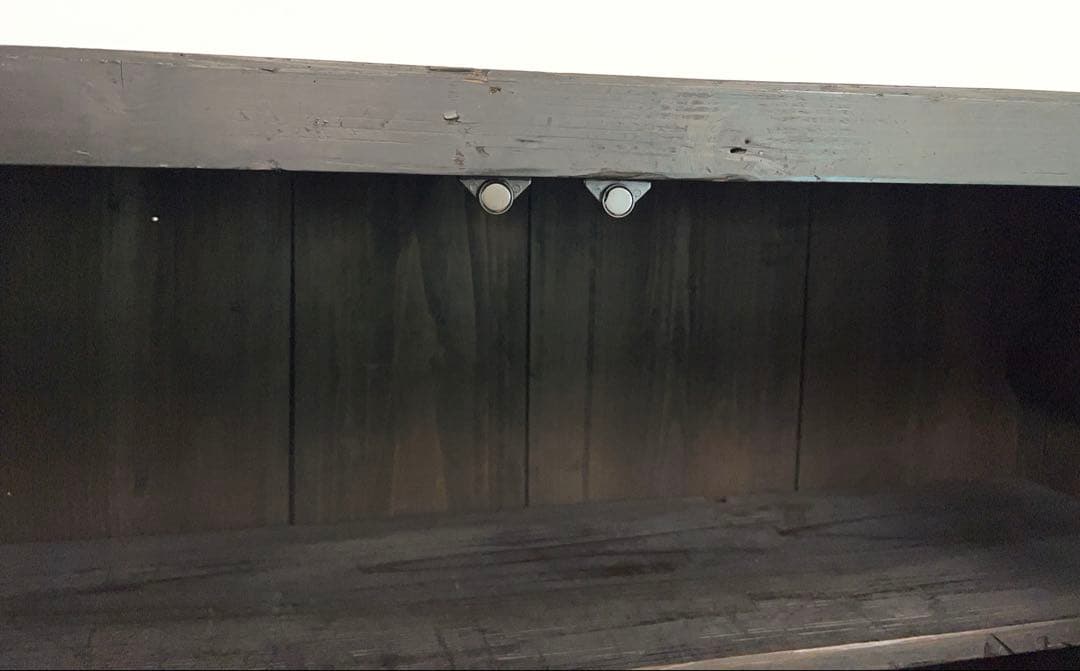 黒色　収納棚　戸棚　高さ約150㎝　M078　古道具　ビンテージ　アンティーク