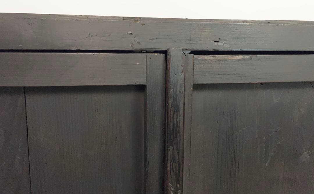 黒色　収納棚　戸棚　高さ約150㎝　M078　古道具　ビンテージ　アンティーク
