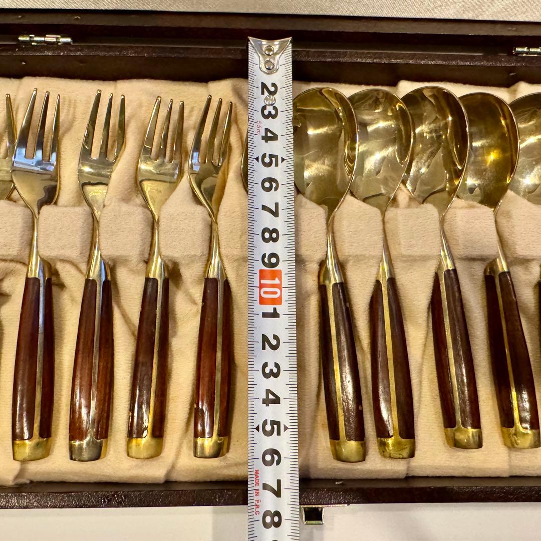 【未使用品】 横浜 元町 竹中 ニッケルブロンズ ハンドメイド カトラリーセット