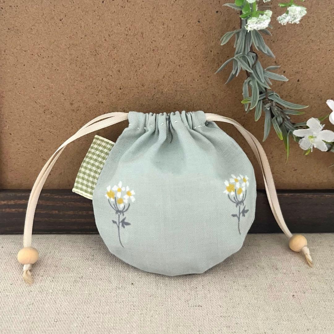 2408-24 手のひら巾着サシェ 香り袋 ミニフラワー SOLD→ご注文OK