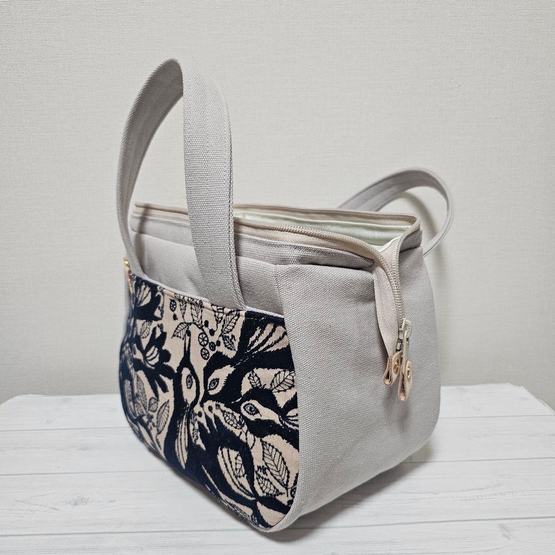 c.ぽってりボストンL カーニバル ピンクベージュ ミナペルホネン ハンドメイド