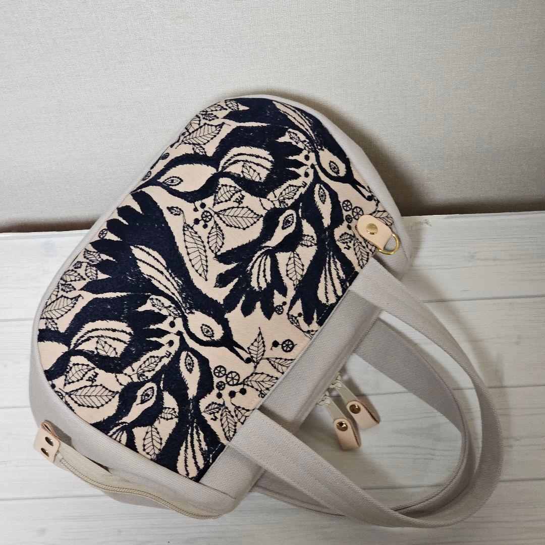 c.ぽってりボストンL カーニバル ピンクベージュ ミナペルホネン ハンドメイド