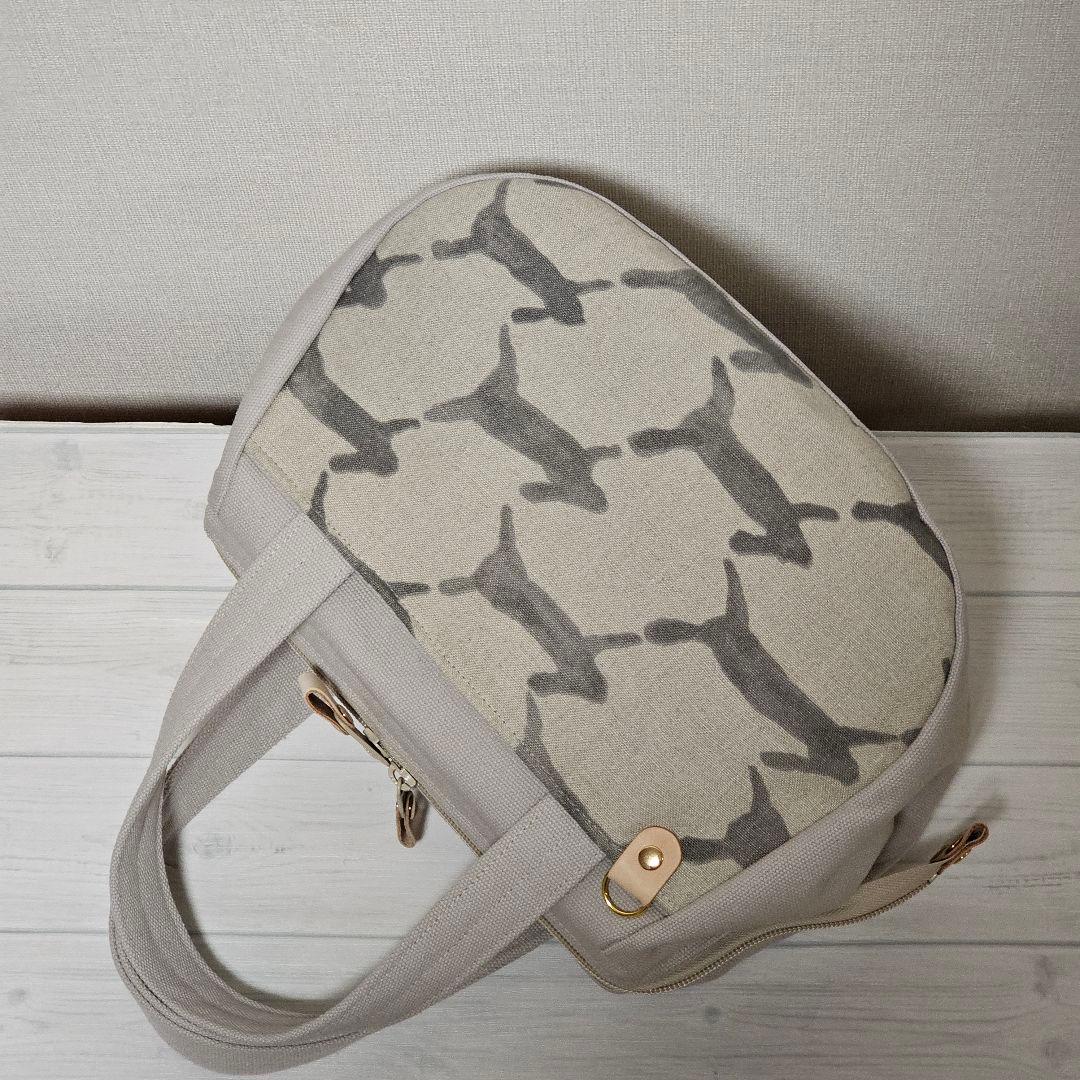 c.ぽってりボストンL カーニバル ピンクベージュ ミナペルホネン ハンドメイド