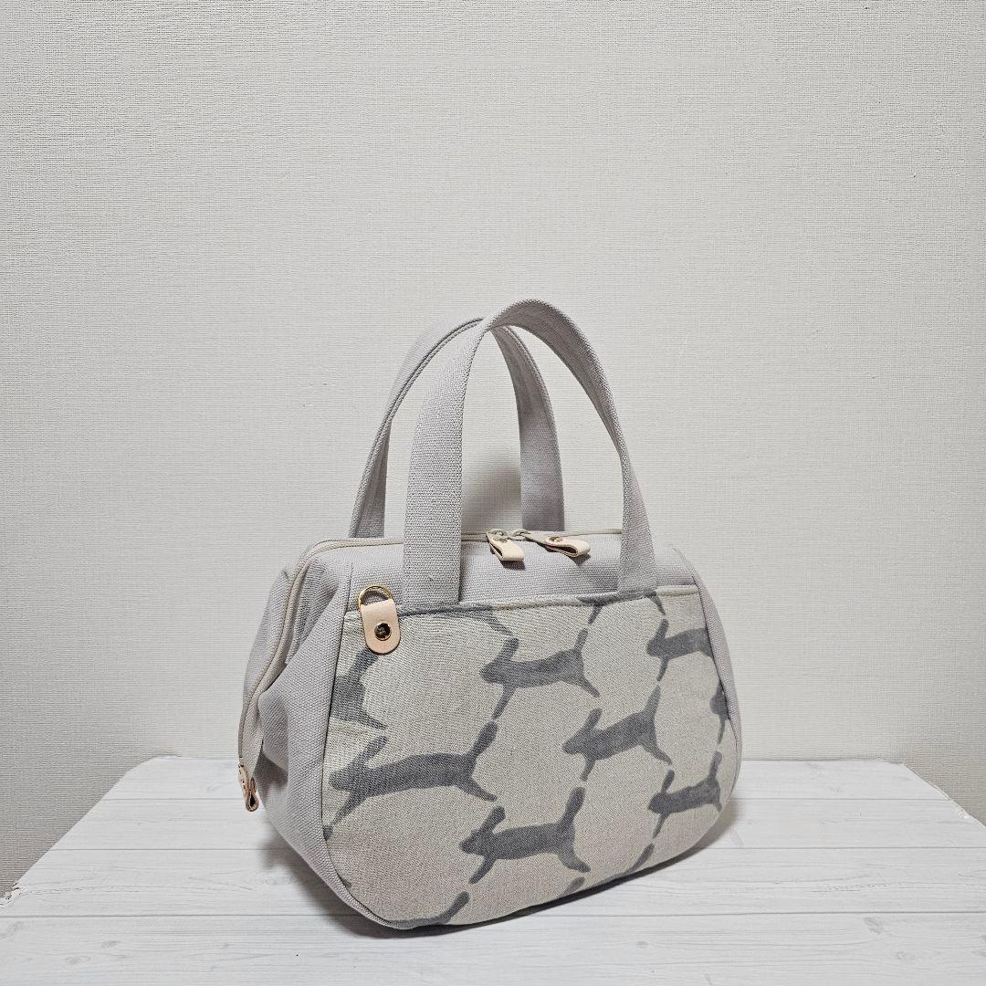 c.ぽってりボストンL カーニバル ピンクベージュ ミナペルホネン ハンドメイド