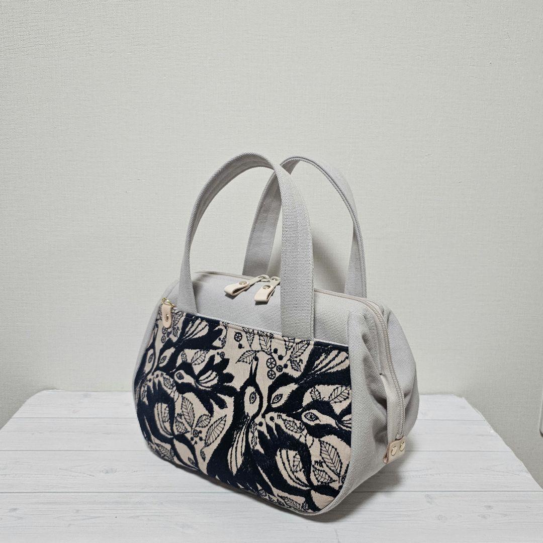 c.ぽってりボストンL カーニバル ピンクベージュ ミナペルホネン ハンドメイド