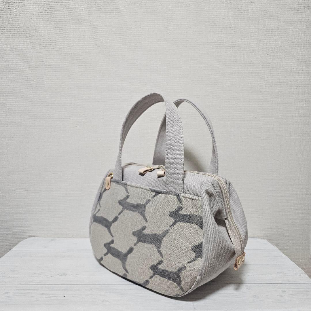 c.ぽってりボストンL カーニバル ピンクベージュ ミナペルホネン ハンドメイド