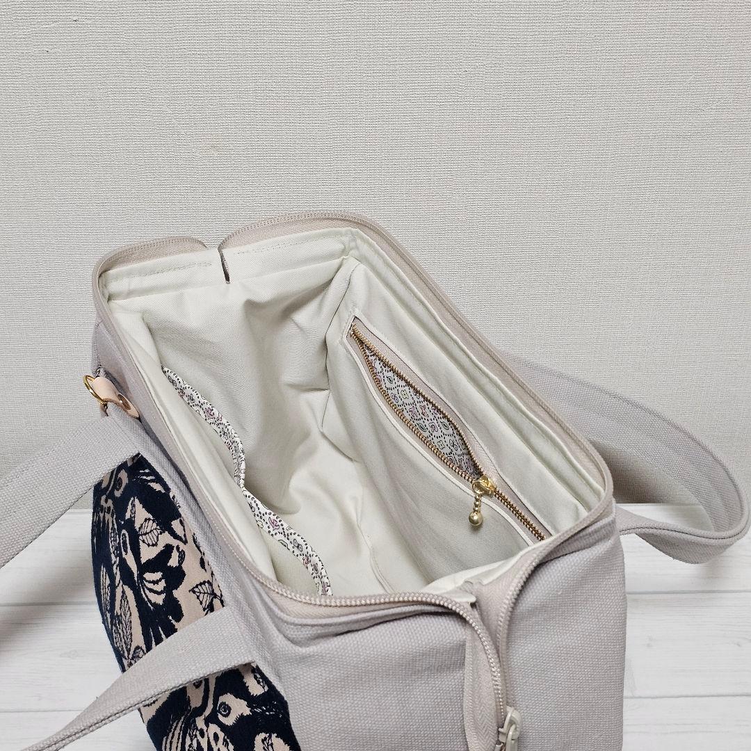 c.ぽってりボストンL カーニバル ピンクベージュ ミナペルホネン ハンドメイド