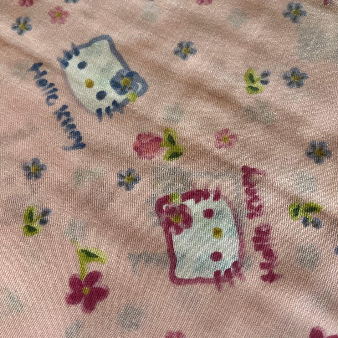 レア‼️水彩画デザインハローキティ 布団カバーマルチカバー 生地ピンク210cm